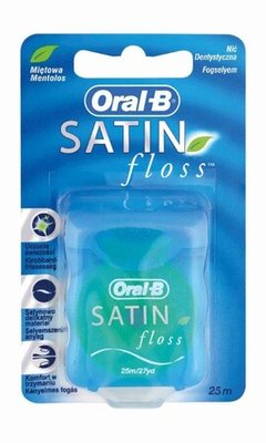 Oral-B nić dentystyczna Satinfloss miętowa-taśma 25m woskowana