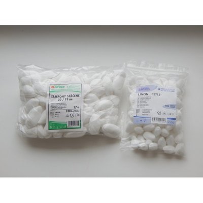 LINON - tampon stáčený gázový oválného tvaru 20/19, 100 ks - Batist