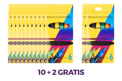 Zabawka - Kredki świecowe 10 opakowań + 2 GRATIS