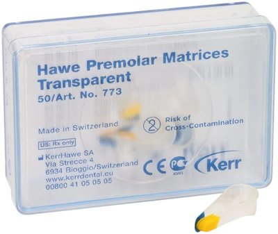 Hawe paski tłoczone celuloidowe 773 na przedtrzonowce 50szt/opak.