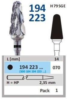 HORICO tvrdokovová fréza - kónus zaoblený 7,0 mm