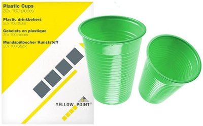 YELLOW POINT plastové kelímky zelené, 150ml-3000ks