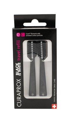 Curaprox Travel Set Black is White náhradní hlavice 2 ks