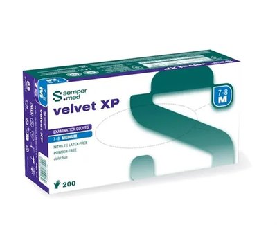 Rukavice Sempermed Velvet XP Nitrile, levandulově modré vel. S 200ks (15992)