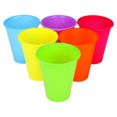Kubki plastikowe 180/200 ml kolorowe 100 szt. x 30 - żółty
