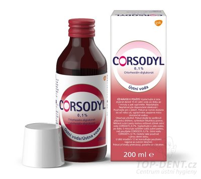 Corsodyl ústní voda 0,1% CHX, 200ml
