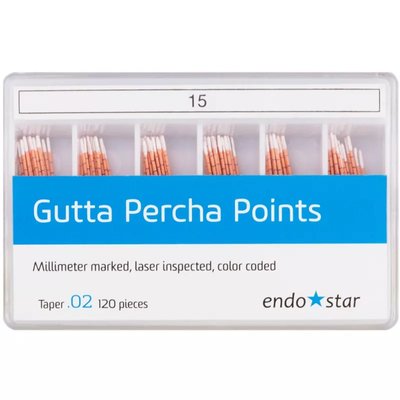 Gutaperka ENDOSTAR Diadent 120szt rozszerzalność 02 - Wybierz typ:: 25/02