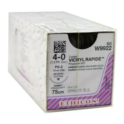 Coated Vicryl Rapide nebarvený 4/0 75 cm PS-2 prime, 12 ks