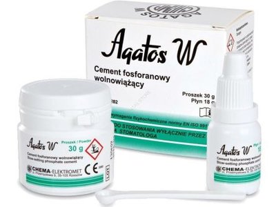 Agatos W cement fosforanowy wolnowiążący 30g+18ml
