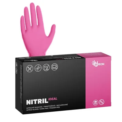 Rukavice Espeon NITRIL IDEAL tmavě růžové - S