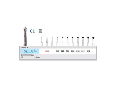 HORICO tvrdokovový vrtáček - kulička, C1314 (FG) - Parameter_0: Průměr 1,4mm (014)