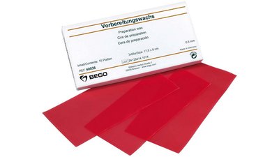 Vorbereitungswachs - Packung 15 Stück rot, Stärke 0,5 mm