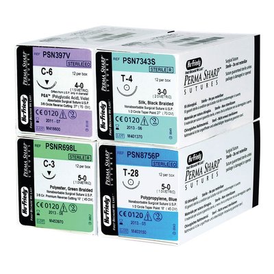 PermaSharp šití - PSN7763S – SILK 4/0 C–43 (16 mm) RC 1/2 – 45 cm 12 ks