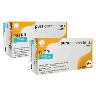 Rękawiczki nitrylowe Pura Comfort Black 100 szt. - M