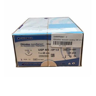 Chiralen monofil modrý 4/0 (1,5) 45cm DSM15, 24 ks v balení