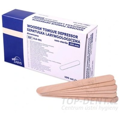 Zarys Laryngologická dřevěná špachtle na jazyk 150x17mm (nesterilní), 100ks