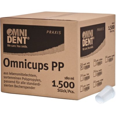 OMNIDENT Omnicups PP Kelímky 180ml Bílá 1500ks