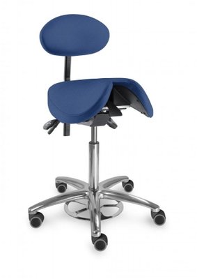 MAYER Stolička sedlová s děleným tvarovaným sedákem a s opěrkou zad 1215 S clean - tmavě modrá - Mediflex