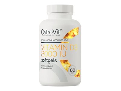 OstroVit - Vitamín D3 2000 IU softgely , 60 kapslí