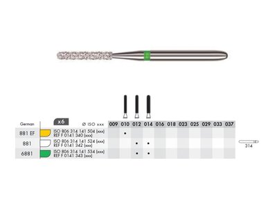 Diamant - dlouhé torpédo FG (6ks) - Velikost: F014134001000