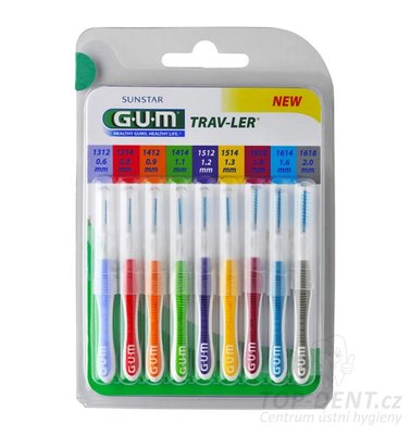 GUM Trav-ler mezizubní kartáčky MIX (0.6-2.6mm), 10 ks