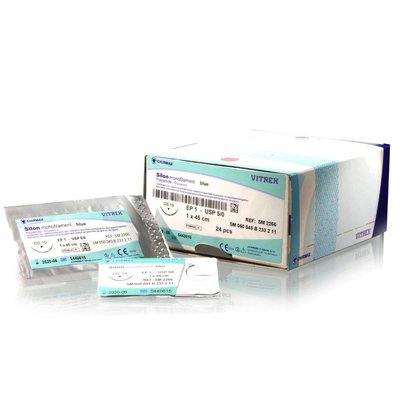 Silon monofil Blue - šití - HR13/1 1.5EP 45cm Blue