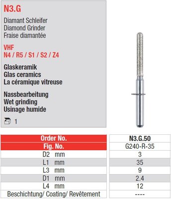 Edenta Lab N3.G - CAD/CAM nástroje pre VHF - 1 ks