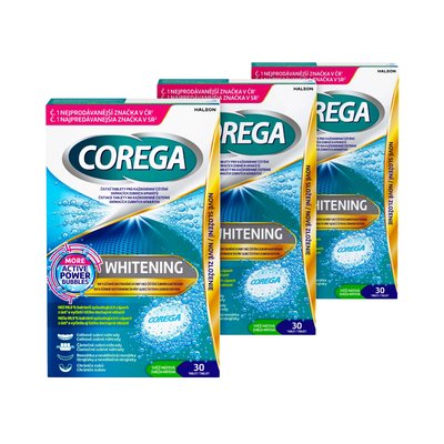 Corega Tabs Whitening čisticí tablety 3x30 ks