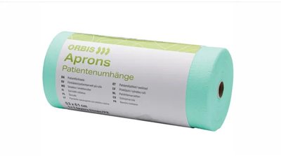 ORBIS Roušky pro pacienty v roli vázací, papír/fólie, zelená 61x53cm 80útržků