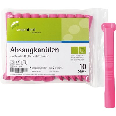 smartdent Odsávací Kanyly Velké Růžová 10ks