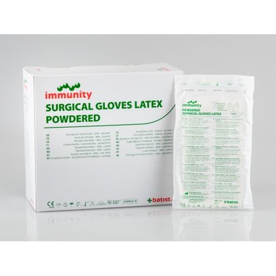 Sterilní latexové rukavice Immunity, nepudrované č. 7,5 1 pár