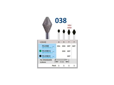 HORICO brousek diamantovaný - palcát, FG038 - Parameter_0: normal, Parameter_1: Průměr 3,1mm (031)