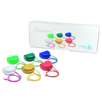 Krabičky na aparáty, metalizované, mix barev, s tkanicí, 20 ks