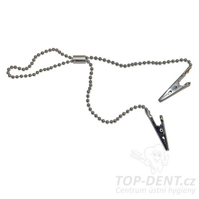 PURE řetízek pro uchycení podbradníku / bryndáku (chrom)