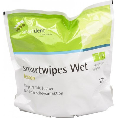 smartdent smartwipes Wet Citron Ubrousky 28 x 30cm Sáček 100ks