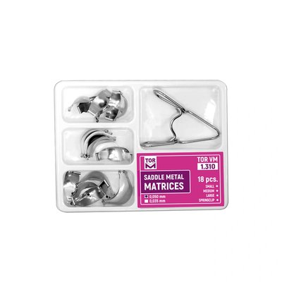 Sada sedlových matric TOR, pérové kleště, 0,050 mm, 1.310 tl., 18 ks