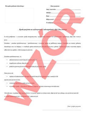 Zgoda pacjenta na wykorzystanie i udostępnienie zdjęć 50 szt.