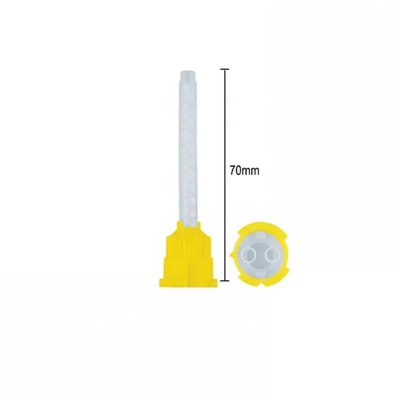 DENTALINE Mixing tips small yellow 70mm, 1:1 ratio (Pack of 50 pieces)