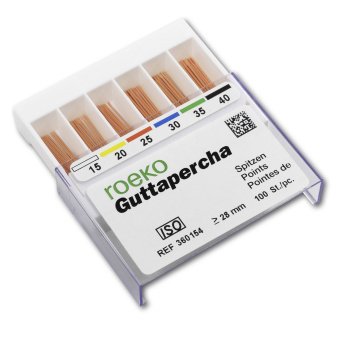 Gutaperčové čepy 20/28mm, žluté, 100ks /ROEKO/