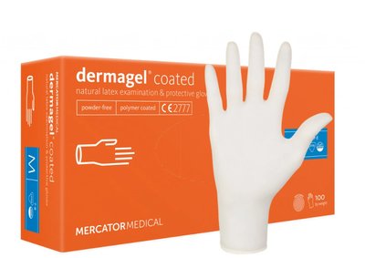 RUKAVICE latexové nepudrované Mercator Dermagel Coated, velikost XL, 100ks