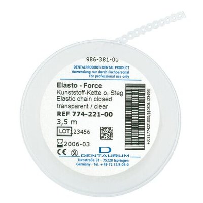 Ligatura Elasto-Force transp.w łańcuszku o-o(3,5m)