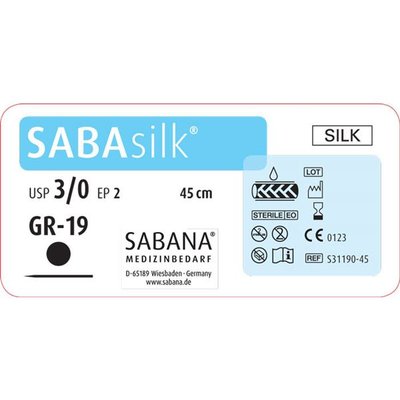 SABAsilk EP2 USP3/0 GR19 černé 45cm, 24ks