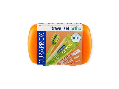 CURAPROX travel set ORTHO oranžový