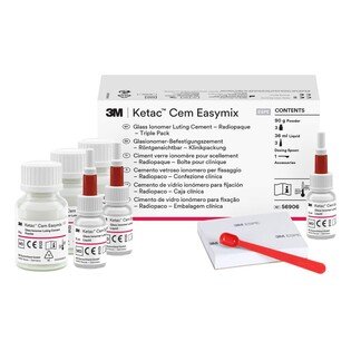 Ketac-Cem Easymix granulki Clinical set 3x30g + 3x12ml (czerwony pasek)