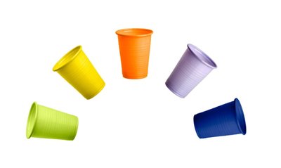 Akzenta Plastic Cups - Colour Collection, 50 pcs - Aqua Blue