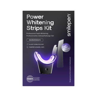 Smilepen Power Whitening Strips Kit, sedmidenní kúra pro intenzivní bělení s LED akcelerátorem