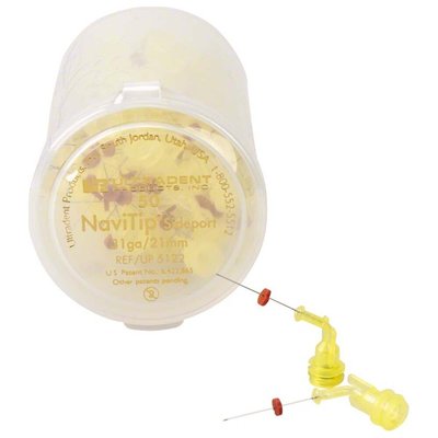 NaviTip Double Sideport - kanyly 21mm, 50ks žluté