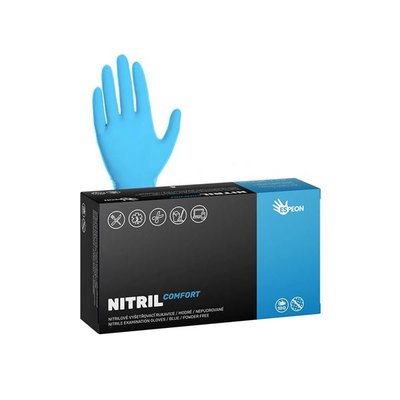 Nitrilové rukavice NITRIL COMFORT vel.M 100 ks, nepudrované, modré, 3.8 g