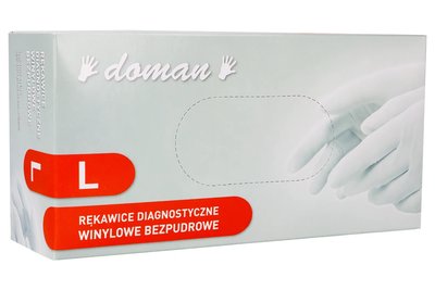 PROMOCJA Rękawiczki winylowe bezpudrowe Doman 100 szt. - L do 31.05.2026