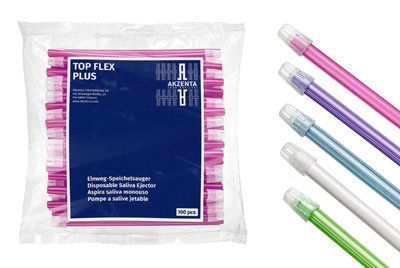 Flexibilní dentální savky TOP FLEX Plus - bílé